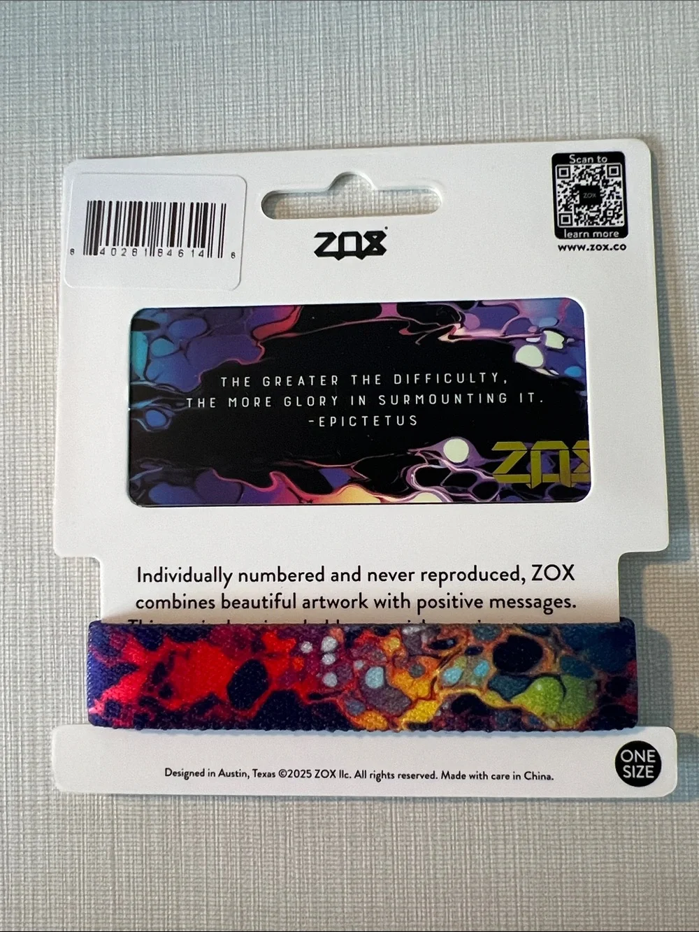 ZOX 'You Are Resilient' Reversible Bracelet - Purple & Blue